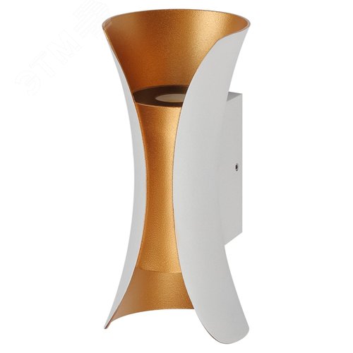 Подсветка декоративная WL42 WH+GD светодиодная 10Вт 3500К белый/золото IP54 для интерьера, фасадов зданий - фото 2