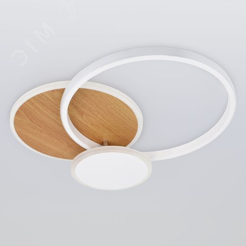 Светильник светодиодный потолочный ДПБ-60Вт 2 420Лм Модерн с ДУ City CLL-1-60-RC WH +Wood - фото 5