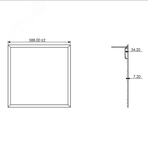 Панель светодиодная ДВО-40Вт 588x588x8 ГРИЛЬЯТО (требуется драйвер Б0039417) SPL-540-W-65K-040 - фото 6