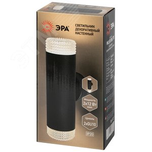 Светильник настенный WL50 BK/TR 2хGU10 2х12Вт IP20 черный, прозрачный - фото 2