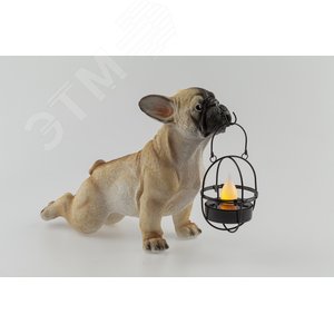 Фигура садовая ERASF22-04 из полистоуна Французский бульдог 33 см - фото 1