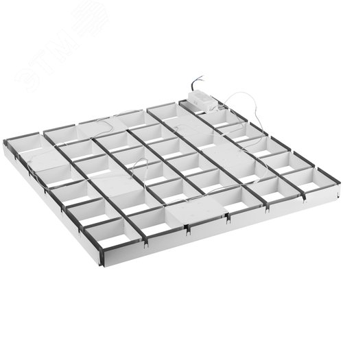 Светильник светодиодный 4000К 3420Лм IP40 89x89x40 белый грильято 100х100 6 штук SPO-646-3-4K-W6 36Вт - фото 9