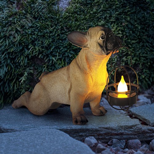 Фигура садовая ERASF22-04 из полистоуна Французский бульдог 33 см - фото 4