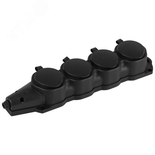 Изображение товара Колодка каучуковая с заземлением 4 розетки 16A IP44 черная KX-4e-B-IP44 (шт)