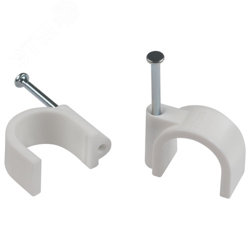 Изображение товара Скоба пластиковая крепежная круглая 20 мм белая NO-224-577 (50 шт/уп) (упак)