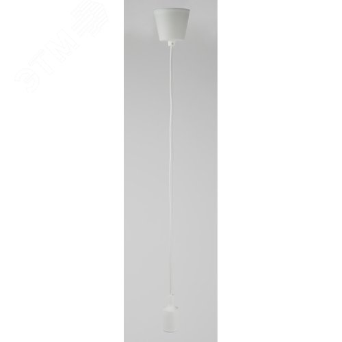 Патрон пластиковый Е27 с подвесом белый (60/720) - фото 2