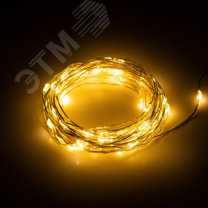Гирлянда светодиодная новогодняя нить теплый свет 10 м 100 microled IP20 Intro Holiday INNR-01Z - фото 4