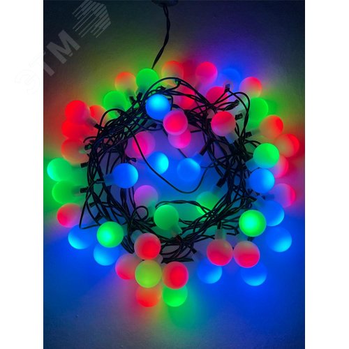 Гирлянда LED Нить Шарики d18мм, 5 м мультиколор, 220V ENIN - 18BM - фото 2
