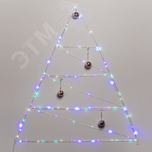 Гирлянда светодиодная новогодняя нить мультиколор 10 м 100 microled IP20 3AA Intro Holiday INNR-02M (элементы питания закупаются отдельно 3ААА) - фото 1