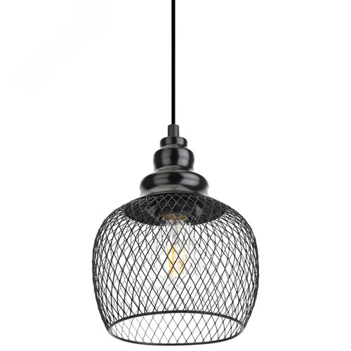 Подвес PL8 BK металл, E27, max 60W, d170 мм, черный 10/180 - фото 4