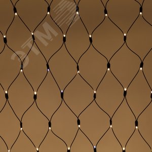 Светодиодная новогодняя гирлянда ERAPS-SKW2 сеть 2x3 м тёплый белый свет 300 LED черн.кауч - фото 1