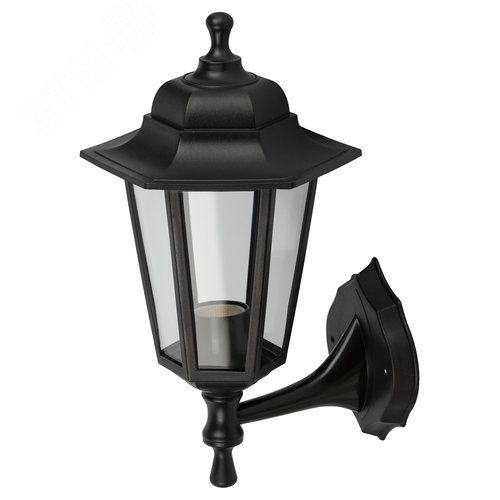 Светильник настенный НБУ 06-60-001 шестигранный черный IP44 Е27 max60Вт - фото 1