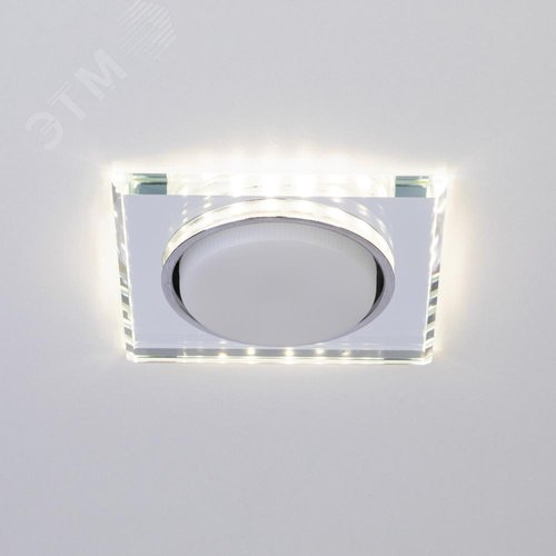 Светильник встраиваемый со светодиодной подсветкой DK LD50 MR GX53 зеркальный - фото 2