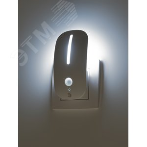 Ночник - светильник светодиодный NN-621-LS-MS-W в розетку с датчиком освещенности и датчиком движения белый - фото 3