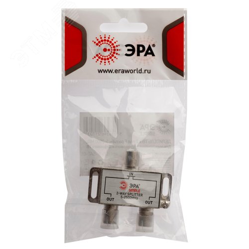 Делитель ТВ Simple DS-F-SAT-01 2 ответвления под F разъём 5-2500 МГц - фото 3