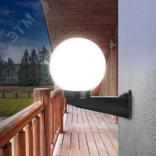 Светильник настенный НБУ 01-60-201 шар опаловый IP44 Е27 max60Вт d200mm с настенным крепежом - фото 9