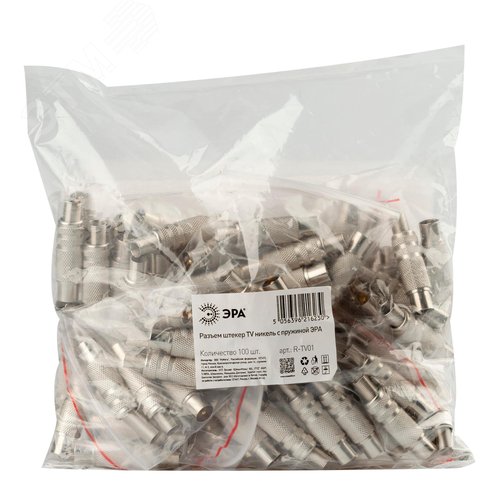 Разъем R-TV01 штекер TV c пружиной никель - фото 3