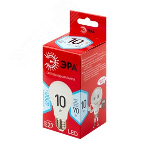 Лампа светодиодная LED 10 Вт 800Лм 4000К груша нейтральный E27 220-240В LED A60-10W-840-E27 Red Line - фото 2