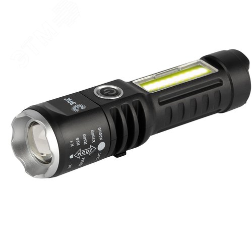 Фонарь светодиодный UA-403 универсальный аккумуляторный 5 Вт LED + 3 Вт COB оптический Zoom 4 режима USB type C - фото 4