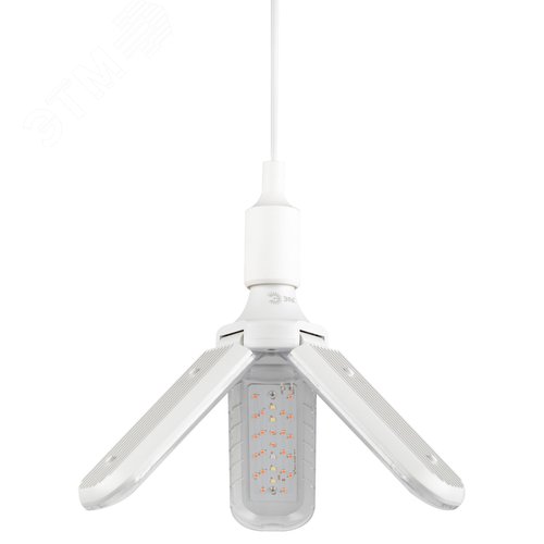 Фитолампа для растений светодиодная GREEN LINE ФИТО-30W-PL-E27-GR 3-х лепестковая красно-синего спектра 30 Вт Е27 - фото 3