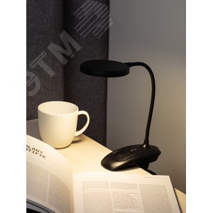 Светильник настольный NLED-513-6W-BK светодиодный аккумуляторный на прищепке черный - фото 9