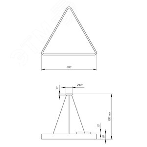 Светильник подвесной светодиодный 48Вт 3500Лм 4000К IP40 800х800х80 белый Geometria Delta SPO-152-W-40K-048 - фото 7