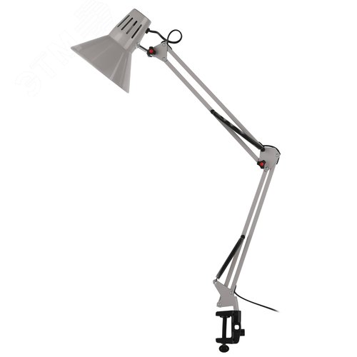Светильник настольный N-121-E27-40W-GY Е27 на струбцине серый - фото 6