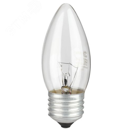 Лампа накаливания 40Вт 230В свеча прозрачная цветная коробка Е27B-40-E27-230-CL - фото 2