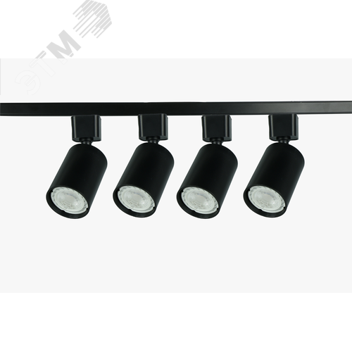 Изображение товара Светильник трековый однофазный набор из 4х шт. под лампу GU10, шинопровод 80 см. Черный TR70-SET4-GU10-BK (шт)