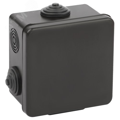 Изображение товара Распределительная коробка KOR-80-80-50-7g-B открытой установки черная 80х80х50мм с гермовводами 7 вх. IP54 (шт)