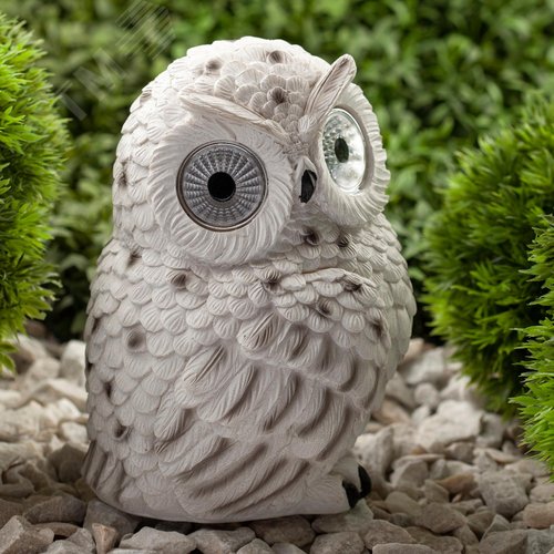 Светильник садовый Полярная сова на солнечной батарее, полистоун, 19 см - фото 4