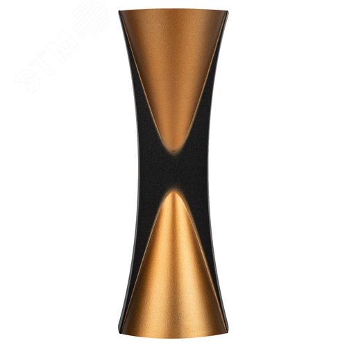 Подсветка декоративная WL43 BK+GD светодиодная 6Вт 3500К черный/золото IP54 для интерьера, фасадов зданий - фото 3