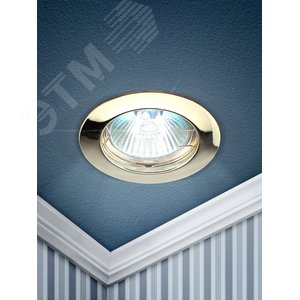 Светильник встраиваемый литой MR16 KL1 GD 12V, 50W золото (100/2100) - фото 2