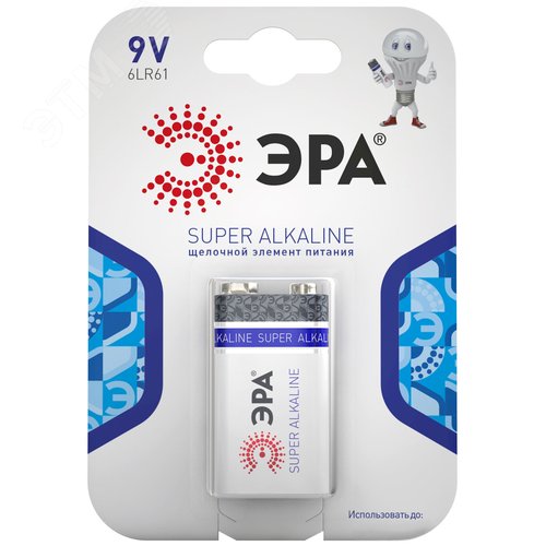 Батарейка 6LR61-1BL SUPER Alkaline (12/96/5760) - фото 2