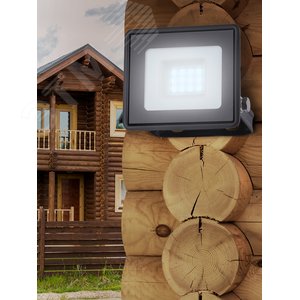 Прожектор светодиодный ДО-10 Вт 6500К 800 Лм IP65 черный 10w холодный 200-240В LPR-023-0-65K-010 - фото 6