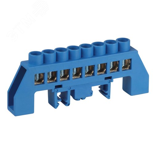 Изображение товара Шина NO-224-110 N ноль в комбинированном изоляторе на DIN-рейку ШНИ-8х12-8-Д-синий (шт)