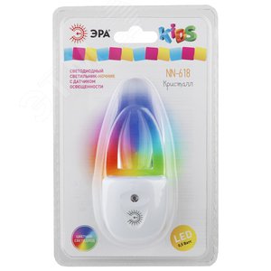 Ночник - светильник светодиодный в розетку с датчиком освещенности белый NN-618-LS-W - фото 2