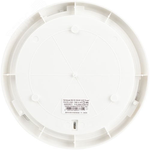 Светильник НБО 05-100-001 с ободком Рондо пластик/стекло IP44 E27 max 100 Вт круг белый - фото 4