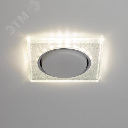 Светильник встраиваемый со светодиодной подсветкой DK LD50 CH/SHSL GX53 хром серебро - фото 8