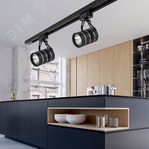 Светильник светодиодный трековый на шинопровод TR3 - 10 BK 10 Вт черный COB (30/360) - фото 6