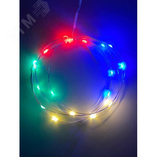 ENIN-2M Гирлянда LED Нить 2 м мультиколор, АА, IP20 (120/4800) - фото 3