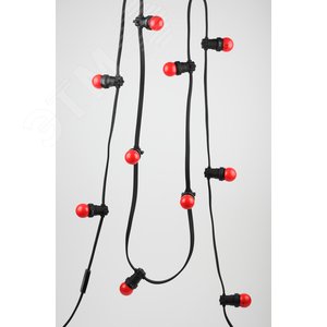 Лампа светодиодная декоративная LED 1 Вт 10Лм 3000К шар красный, белт-лайт E27 220-240В ERARL45-E27 - фото 6