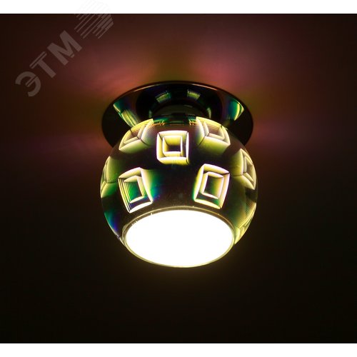 Светильник декор 3D квадрат G9,220V, 35W, серебро/мультиколор (50/700) - фото 2