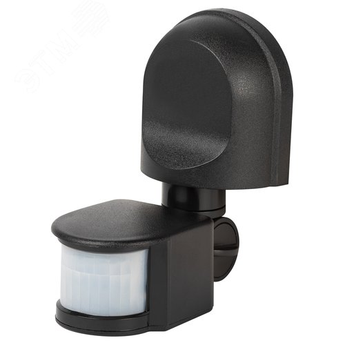 Датчик движения настенный инфракрасный 1200 Вт 180 градусов IP44, черный MD 04 - фото 1