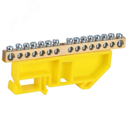 Изображение товара Шина NO-224-92 PE земля на DIN-изоляторе ШНИ-6х9-14-Д-желтый (шт)