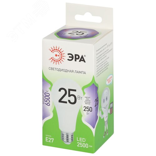 Лампа светодиодная LED 25 Вт 2500Лм 6500К груша холодный E27 220-240В LED A60-25W-865-E27 Green Line - фото 3