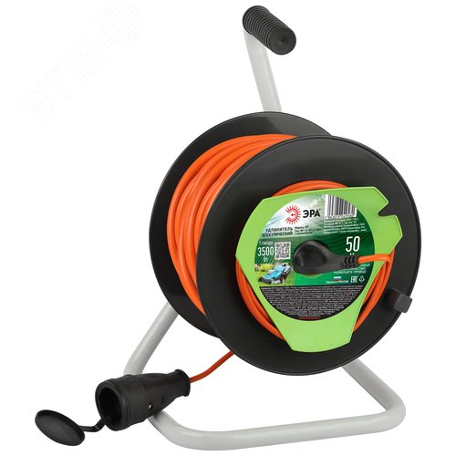 Изображение товара Удлинитель силовой RP-1e-3x1.5-50m на пластиковой катушке c заземлением 50м 1 розетка ПВС 3х1,5мм2 (шт)