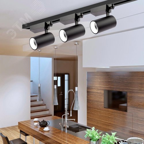 Светильник трековый трёхфазный SТR-30-36-30K-B40 узкий луч 3000K черный - фото 8