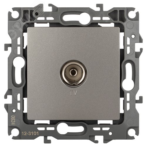 Изображение товара Розетка Серия 12 12-3101-16 TV одиночная, титан (шт)