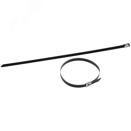 Изображение товара Стяжка кабельная (хомут) стальная AISI 304 с полимерным покрытием NO-225-260 7.9 х 300 мм 10 шт (упак)